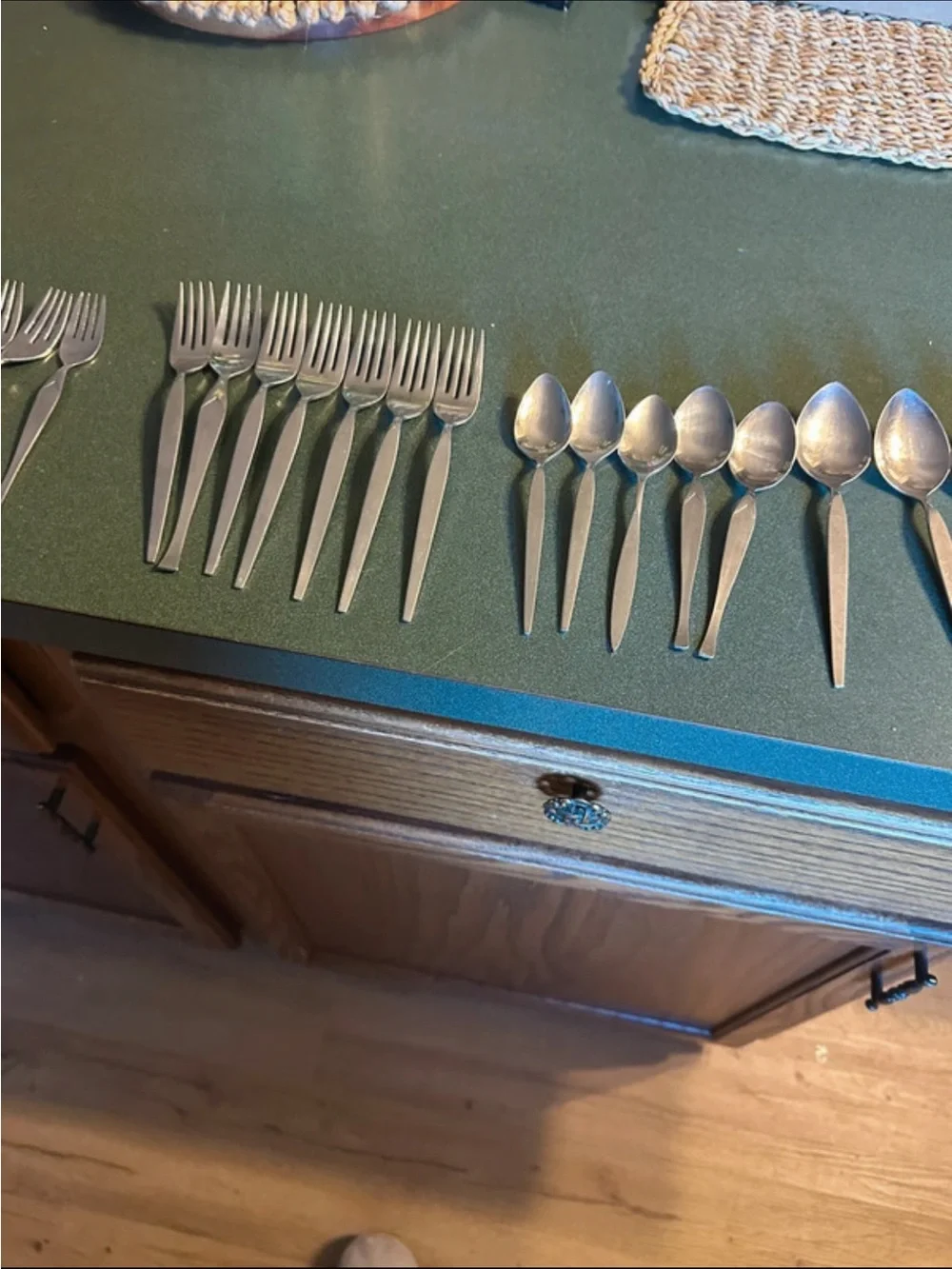 Stainless Steel Flatware Knife and Spoon Set - Silver, bundle of 37 pieces